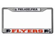 Philadelphia Flyers Chrome License Plate Frame constructed of chrome finished metal fits standard U.S. Size license plates perfect for any Flyers fan!