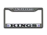 Sacramento Kings Chrome License Plate Frame constructed of chrome finished metal fits standard U.S. Size license plates perfect for any Kings fan!