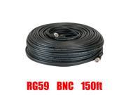 GW 150 Feet RG59 Video Power Combo Siamese Premade Coaxial Cable for HD CCTV Security Camera System 95% Coverage Shield Free 1 Year Warranty