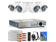 GW AHD 720P 4CH Video DVR Security Camera System with 4 x Outdoor 1.0MP 720P Weatherproof Day Night 24IR 49ft Night Vision A HD Security Camera Easy Setup 1TB H