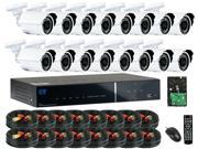 GW Build Your Own 16 Channel Security Camera System Real Time Motion Detective DVR Kit 16 x 900 TVL High Resolution Water Proof Cameras HDMI Smartphone Acces