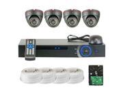 GW HD CVI 4 Channel High Definition DVR Kit with 4 x 2.0 Mega pixels HDCVI 1080P Security Camera 3.6mm Lens 24PCS Infrared LED 49 feet Night Vision Distanc