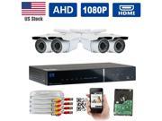 GW HD AHD 1080P Analog HD Security System 4 CH 1080P Real Time Recording AHD DVR Kit 2.1Megapixel AHD Camera 34 IR LEDs 100ft Weatherproof Night Vision Motion