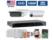 GW Security New AHD 16 Channel 1080P DVR Video Surveillance Camera System 16 1080P 2.1 Megapixel Outdoor Indoor Weatherproof IR Night Vision Bullet and Dome Sec