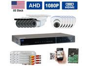 GW Security New AHD 16 Channel 1080P DVR Video Surveillance Camera System 12 1080P 2.1 Megapixel Outdoor Indoor Weatherproof IR Night Vision Bullet and Dome Sec