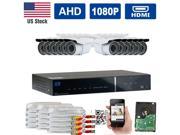 GW HD AHD 1080P Analog HD Security System 16 CH 1080P Real Time Recording AHD DVR Kit; 12 x 2.1Megapixel AHD Camera 34 IR LEDs 100ft Weatherproof Night Vision