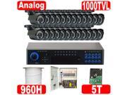 GW 32 Channel DVR H.264 960H Real Time 24 x 1000 TVL Outdoor Indoor CCTV Surveillance Kit Security Camera System Wide Viewing Angle 98 Feet Night Vision P