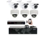 GW 5MP 2592x1920p 8 Channel 1920P NVR PoE IP Security Camera System 6 x HD 2.8~12mm Varifocal Zoom 196ft IR IP Camera 5 Megapixel More Pixels Than 1080P