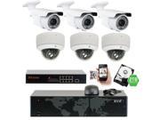 GW 5MP 2592x1920p 8 Channel 1920P NVR PoE IP Security Camera System 6 x HD 2.8~12mm Varifocal Zoom 196ft IR IP Camera 5 Megapixel More Pixels Than 1080P