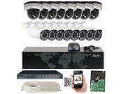 GW Security 24 Channel 4 Megapixel 2592 x 1520 IP Camera POE Security System 16 x High Resolution Weatherproof Mixed of Dome Bullet Camera QR Code Connect