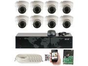 GW Security 8 Channel 4 Megapixel 2592 x 1520P IP Camera POE Security System 8 x High Resolution Weatherproof Dome Camera QR Code Connection 2TB HDD