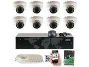 GW Security 16 Channel 4 Megapixel 2592 x 1520P IP Camera POE Security System 8 x High Resolution Weatherproof Dome Camera QR Code Connection 4TB HDD