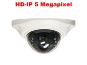 GW 5 Megapixel Super HD 2592 x 1920P Network PoE 5MP Security Dome IP Camera Built In Microphone Video Audio Recording Power All Through One Single Ethern
