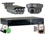 GW Security 2.1 Megapixel HD TVI 1080P Complete Security System 6 x 2.1MP HDTVI True HD 1080P @30fps Weather Proof Security Cameras 8 Channel Plug and Pl