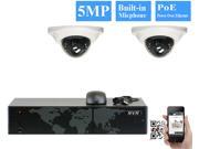 GW 1920P 5MP PoE IP Camera System Video Audio Recording 8 Channel with 2 Cameras 2TB HDD Pre installed Cables Included