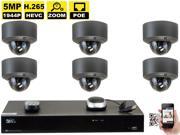 GW Security 8CH H.265 4K NVR 5 Megapixel 2592 x 1520 4X Optical Zoom Network Plug Play Video Security System 6pcs 5MP 1920p 2.8 12mm Motorized Zoom POE Wea