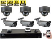 GW Security 8 Channel H.265 4K NVR 5 Megapixel 2592 x 1520 4X Optical Zoom Network Plug Play Security System 2pcs 5MP 1920p 2.8 12mm Motorized Zoom POE Wea