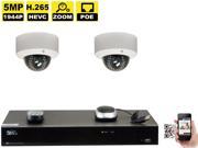 GW Security 8CH H.265 4K NVR 5 Megapixel 2592 x 1520 4X Optical Zoom Network Plug Play Video Security System 2pcs 5MP 1920p 2.8 12mm Motorized Zoom POE Wea