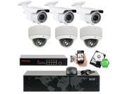 GW 5MP 2592x1920p 8 Channel 1920P NVR PoE IP Security Camera System 6 x HD 2.8~12mm Varifocal Zoom 196ft IR IP Camera 5 Megapixel More Pixels Than 1080P