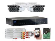 GW HD AHD 1080P Analog HD Security System 8 CH 1080P Real Time Recording AHD DVR Kit 2.1 MP AHD Camera 34 IR LEDs 100ft Weatherproof Night Vision Motion Detec