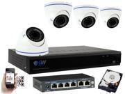 GW 4CH 5 Megapixel H.265 HEVC 1920P 2592×1920 Pixels Security System NVR Kit 4 x Varifocal Lens 5MP IP Camera PoE Power Over Ethernet HD Weather Proof Sma