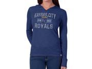 Kansas City Royals 47 Brand Women Blue Primetime Long Sleeve Hooded T Shirt M