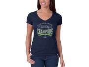 Seattle Seahawks 47 Brand 2015 NFC Champions Womens V Neck Navy T Shirt L