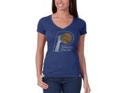 Indiana Pacers 47 Brand Women Bleacher Blue V Neck Scrum T Shirt M