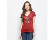 St. Louis Cardinals 47 Brand Women V Neck Red Scrum Classic T Shirt L