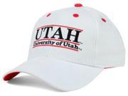 Utah Utes The Game White Red 3 Bar Design Adjustable Snapback Hat Cap