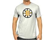 Boston Bruins Retro Brand White Washed Out Style Scrum T Shirt L