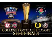 2015 College Football Semifinals 4 Team Rose And Sugar Bowl Poster 24x36