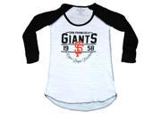 San Francisco Giants SAAG Women White Black 3 4 Sleeved Tri Blend T Shirt L