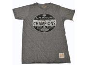 Los Angeles Kings Retro Brand Champions Hockey Puck Design Gray T Shirt 2XL