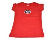 Georgia Bulldogs Two Feet Ahead Toddler Girls Red Long Length T Shirt 2T