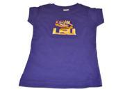 LSU Tigers Two Feet Ahead Toddler Girls Purple Long Length Cotton T Shirt 4T