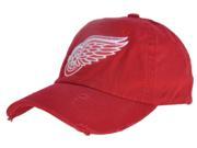 Detroit Red Wings Retro Brand Red Worn Vintage Flexfit Slouch Hat Cap L XL
