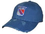 New York Rangers Retro Brand Blue Worn Style Flexfit Slouch Hat Cap L XL