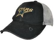 Dallas Stars Retro Brand Black Worn Vintage Style Mesh Adj Snapback Hat Cap
