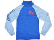 Kansas Jayhawks Glitter Gear Women Blue Gray Fitted 1 4 Zip Pullover Jacket XL