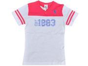 Philadelphia Phillies SAAG Youth Girls White Pink Cotton V Neck T Shirt M