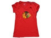 Chicago Blackhawks SAAG Women Red Lightweight Tri-Blend V-Neck T-Shirt (S) Chicago Blackhawks SAAG Women Red Lightweight Tri-Blend V-Neck T-Shirt (S)