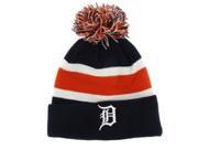 Detroit Tigers 47 Brand Navy Breakaway Knit Cuffed Poofball Beanie Hat Cap