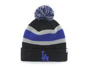 Los Angeles Dodgers 47 Brand Black Breakaway Knit Cuffed Poofball Beanie Hat Cap