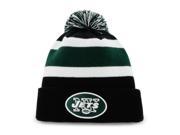 New York Jets 47 Brand Tri Tone Breakaway Knit Cuffed Beanie Poofball Hat Cap
