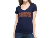 Denver Broncos 47 Brand Women Navy MVP Flanker V Neck T Shirt L