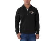 Philadelphia Flyers 47 Brand Black Cross Check 1 4 Zip Pullover Sweatshirt L