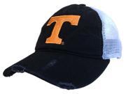 Tennessee Volunteers Retro Brand Black Worn Mesh Vintage Adjust Snap Hat Cap