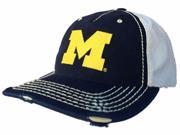 Michigan Wolverines Retro Brand Navy Beige Stitched Worn Style Snapback Hat Cap