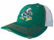 Miami Hurricanes Retro Brand Green Beige Stitched Worn Style Snapback Hat Cap